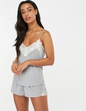Teya Pyjama Vest and Shorts Set, Grey (GREY), large