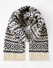 Fair Isle Chunky Knit Scarf, , large