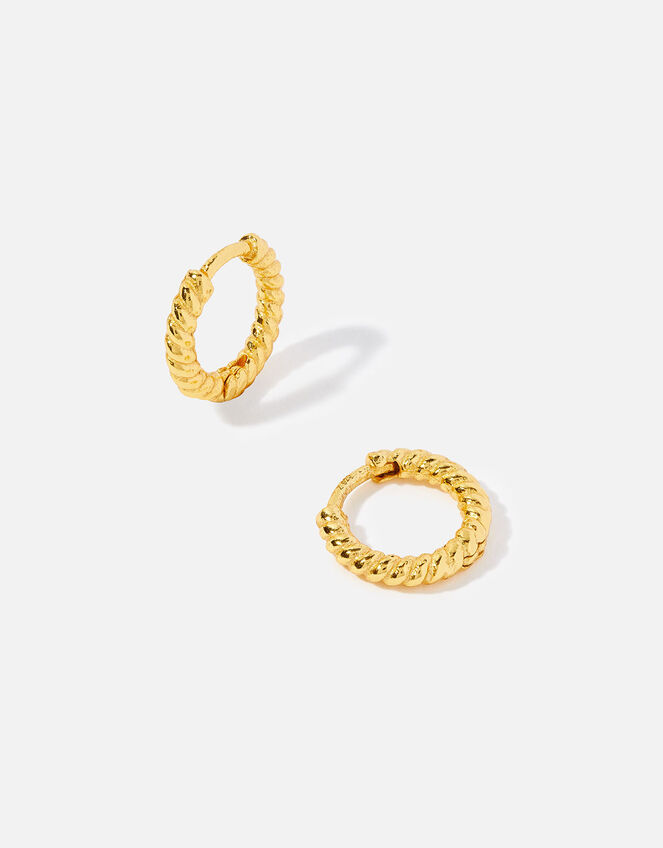 Gold Vermeil Twisted Rope Hoops , , large