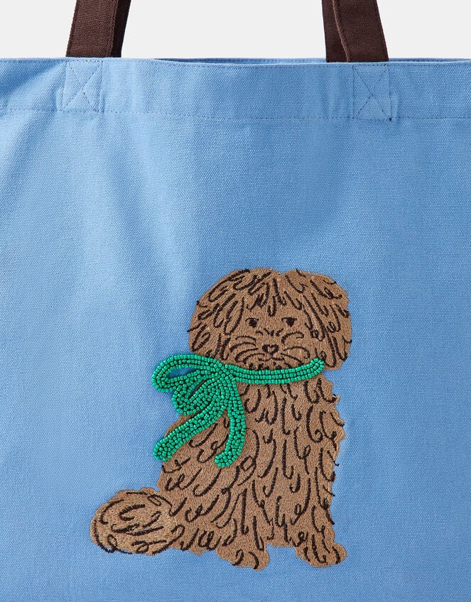 Accessorize x Good Manners Dog Embroidered Shopper Bag, , large