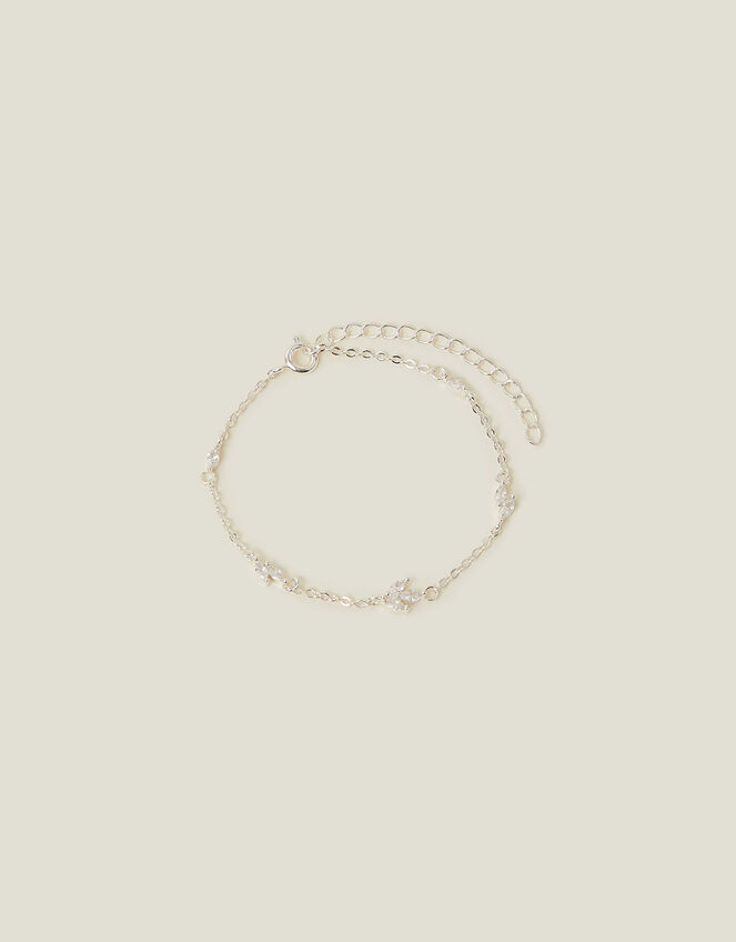 Sterling Silver-Plated Sparkle Vine Bracelet, , large