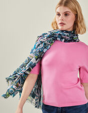 Geometric Floral Scarf, , large