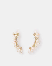 Pearl Petal Climber Earrings, , large