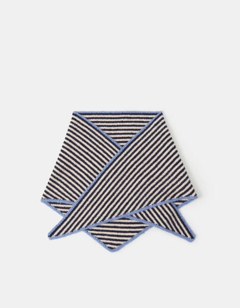 Stripe Knitted Triangle Scarf, , large