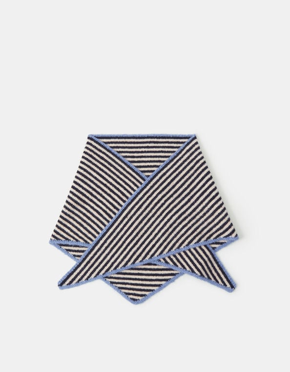 Stripe Knitted Triangle Scarf, , large