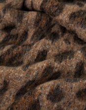 Brushed Leopard Print Blanket Scarf, , large