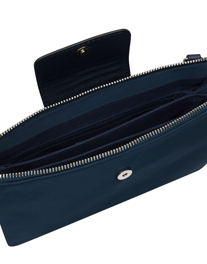 Nylon Cross-Body Bag, Blue (NAVY), large