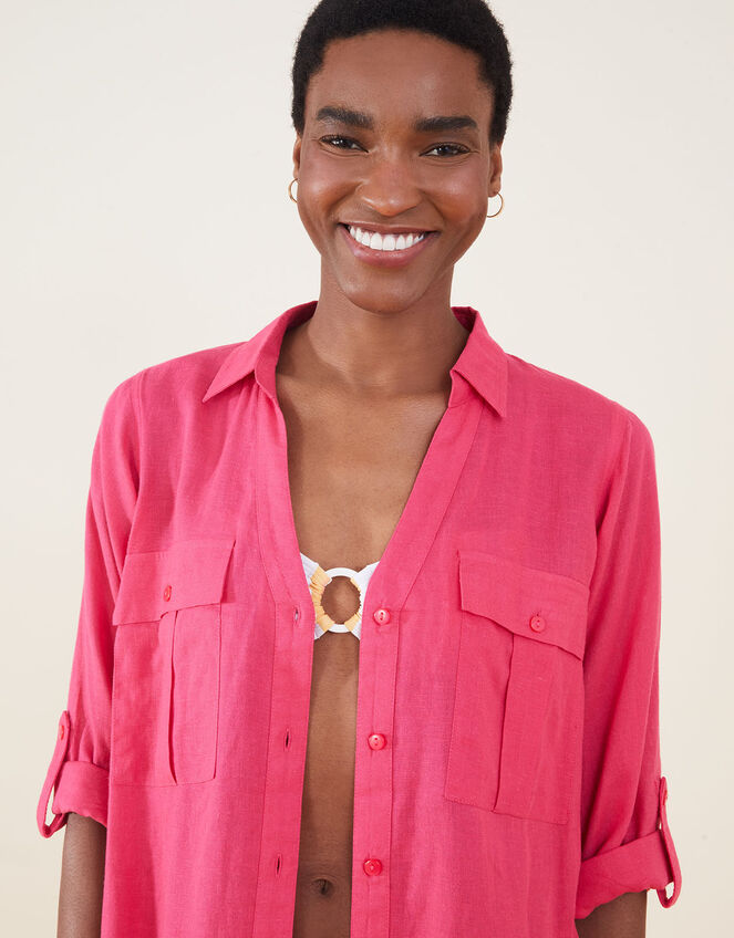 Long Sleeve Beach Shirt with LENZING™ ECOVERO™, Pink (PINK), large