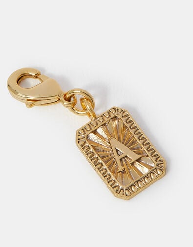 14ct Gold-Plated Framed Initial Charm, Gold (GOLD), large