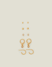 5-Pack 14ct Gold-Plated Earrings Set, , large