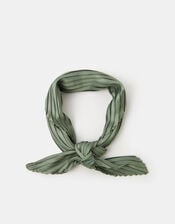 Pleated Square Satin Scarf, , large