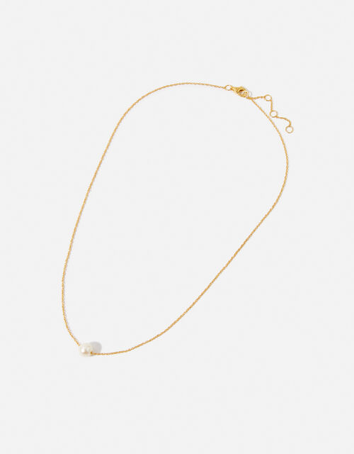 Gold Vermeil Single Pearl Necklace, , large