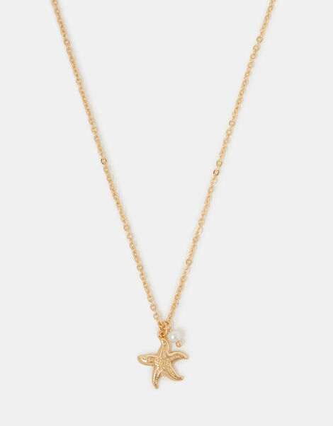 Starfish Pearl Pendant Necklace, , large