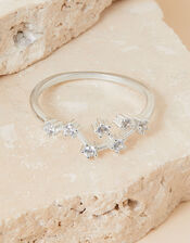 Recycled Sterling Silver Sparkly Constellation Virgo Ring, White (ST CRYSTAL), large