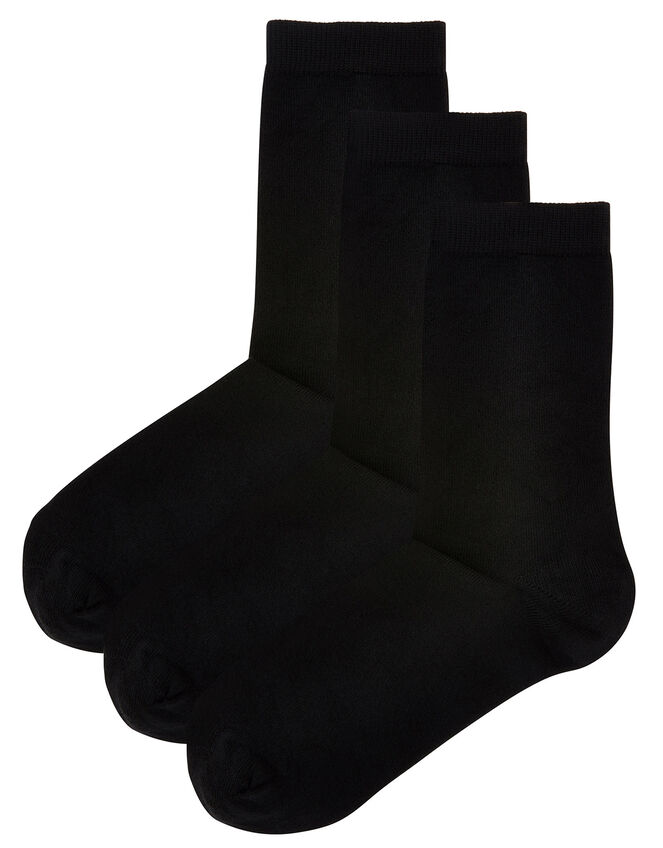 Super-Soft Bamboo Ankle Sock Multipack, Black (BLACK), large