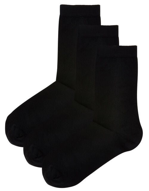 Super-Soft Bamboo Ankle Sock Multipack, Black (BLACK), large