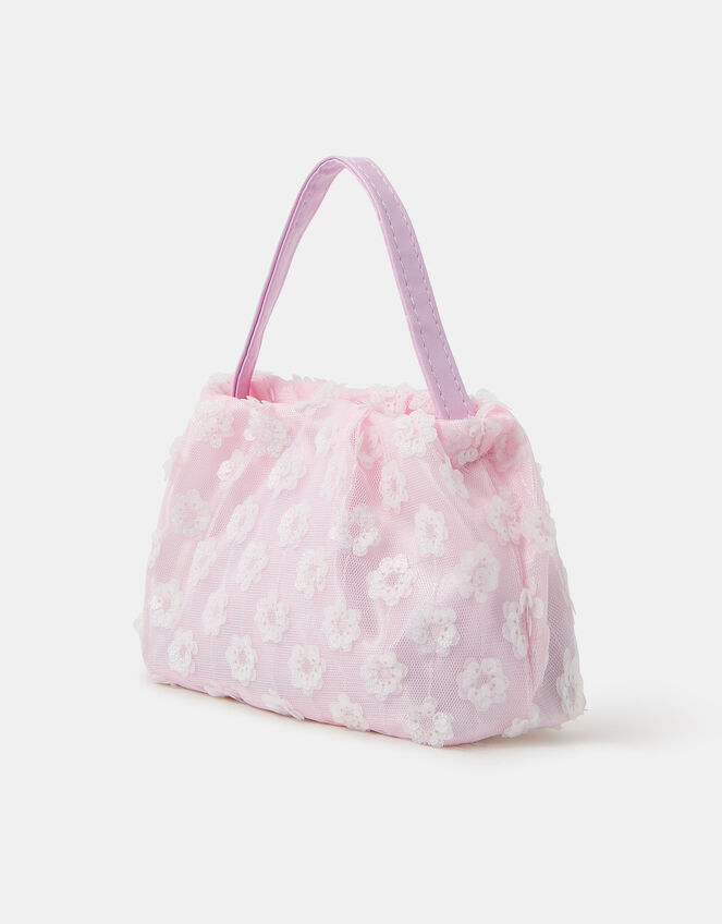 Girls Flower Sequin Shoulder Bag, , large