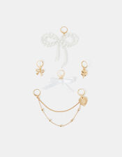 6-Pack Pearl Bow Shoe Charms, , large