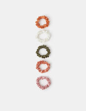 5-Pack Satin Hair Scrunchies, , large