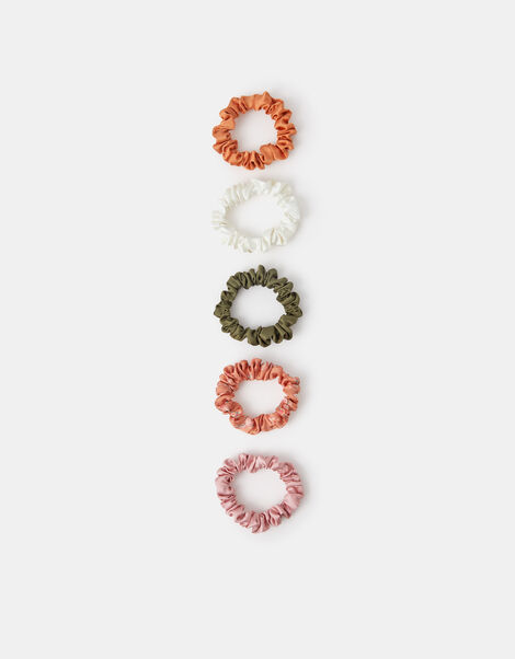 5-Pack Satin Hair Scrunchies, , large
