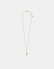 14ct Gold-Plated Long Rose Quartz Pendant Necklace, , large
