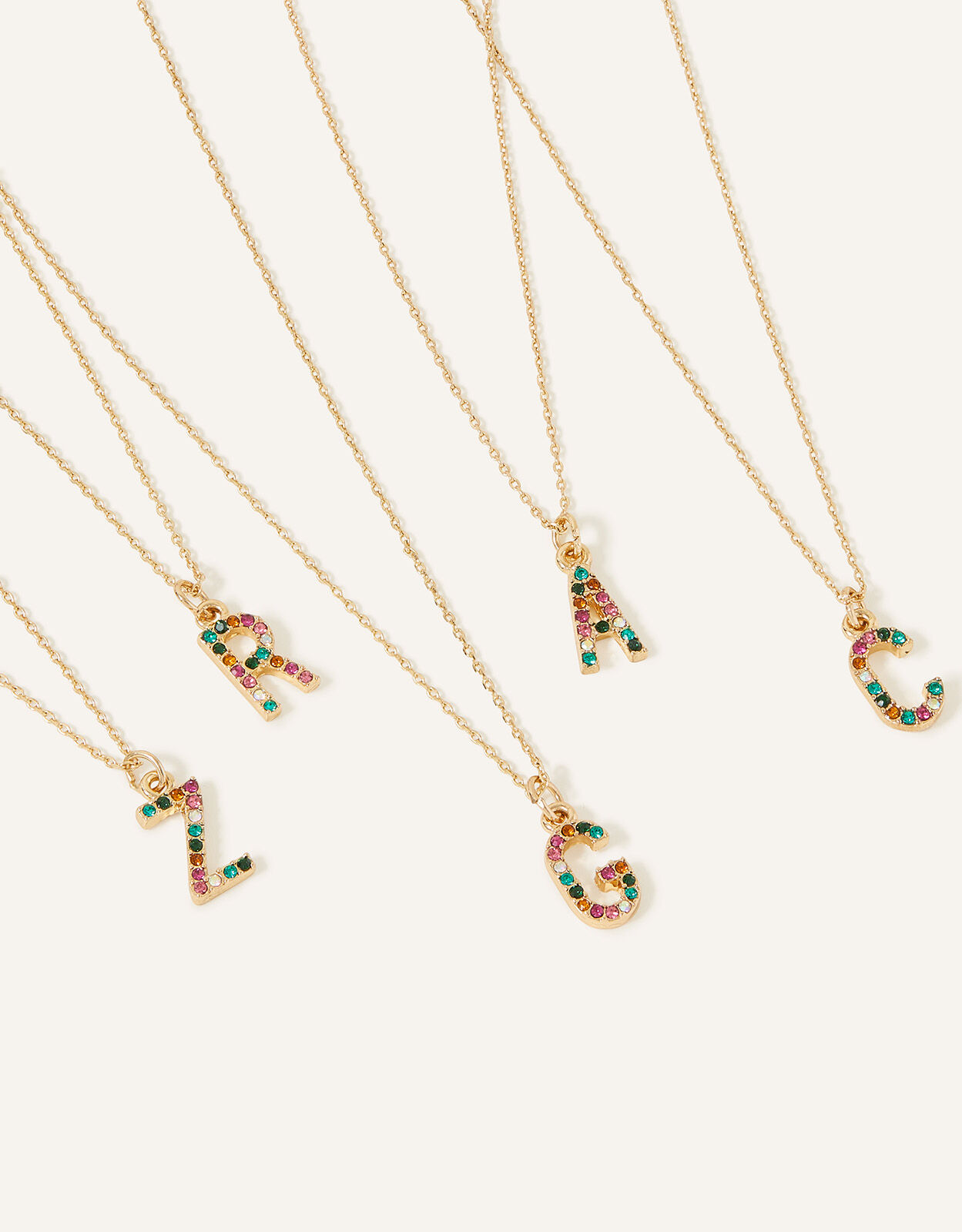 Crystal Initial Necklace Multi Pendant necklaces Accessorize ROI