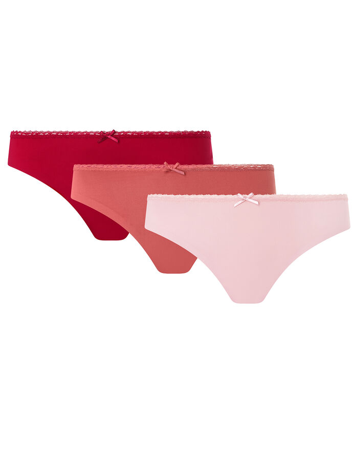 No VPL Brazilian Pants Multipack Pink Knickers & Panties Accessorize UK