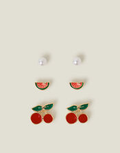 3-Pack Fruity Stud Earrings, , large