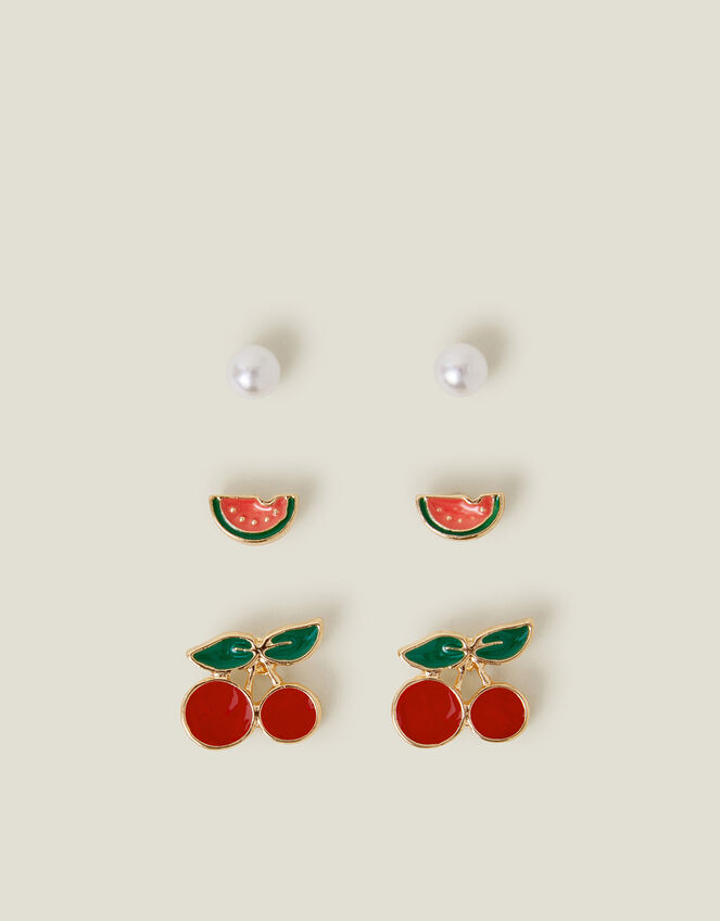 3-Pack Fruity Stud Earrings, , large