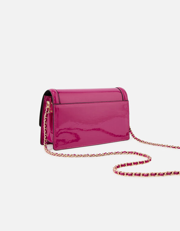 Boxy Patent Cross-Body Bag  Pink, Pink (FUCHSIA), large