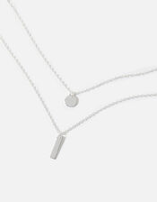 Sterling Silver Layered Pendant Necklace, , large