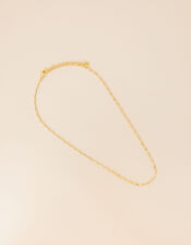 Gold-Plated Zig-Zag Chain Necklace, , large