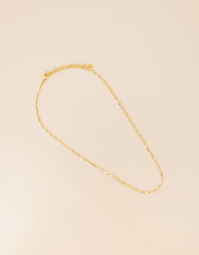 Gold-Plated Zig-Zag Chain Necklace, , large