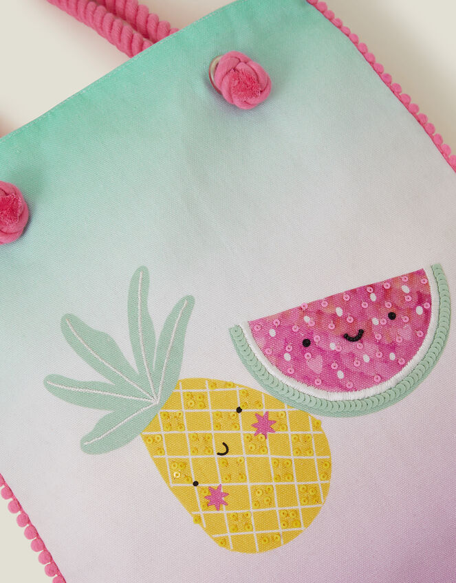 Girls Fruit Print Shopper Bag, , large