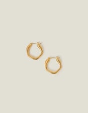 14ct Gold-Plated Molten Hoop Earrings, , large