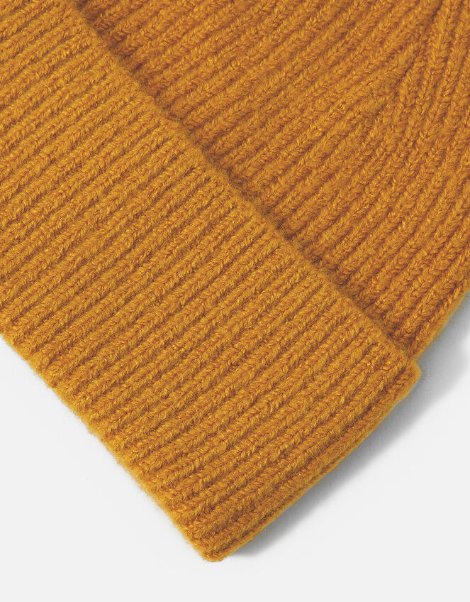 Soho Knit Beanie Hat, Yellow (OCHRE), large