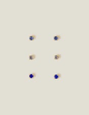 3-Pack 14ct Gold-Plated Stud Earrings, , large