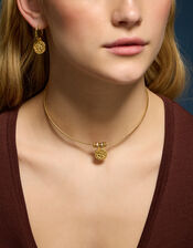 14ct Gold-Plated Molten Coin Collar Necklace, , large