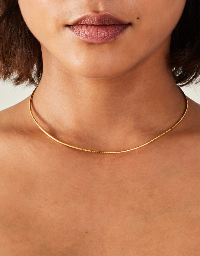 14ct Gold-Plated Diamond Cut Necklace, , large