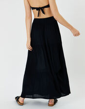 Tiered Button Skirt, Black (BLACK), large