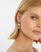 Seashell Drop Earrings Gold, , large