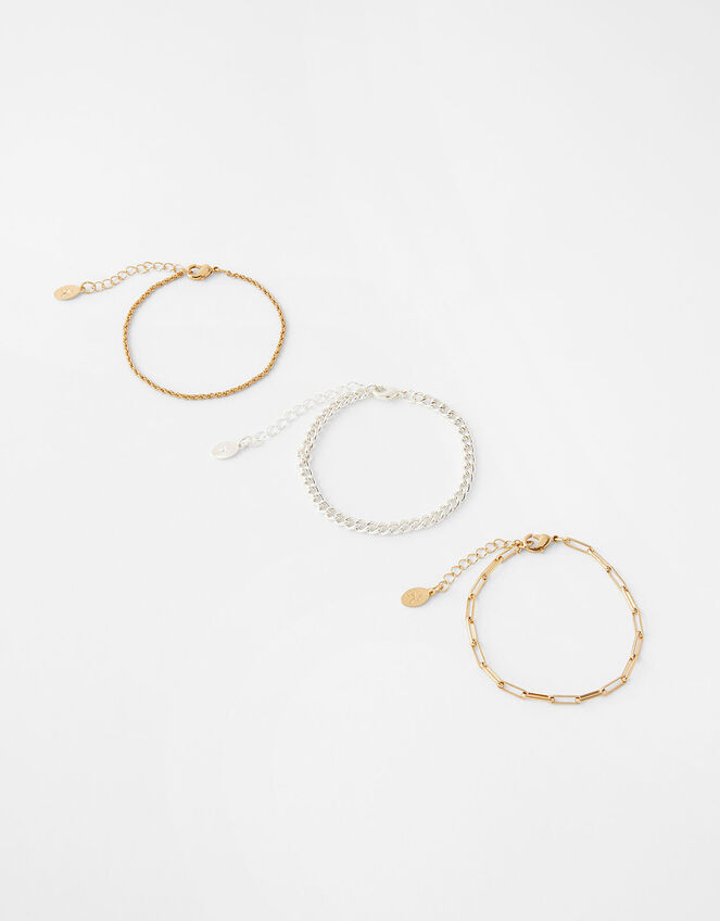 Chain Bracelets Set of Three, , large
