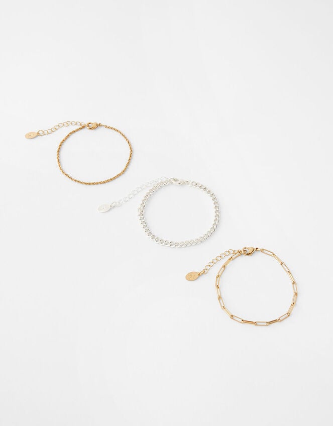 Chain Bracelets Set of Three, , large