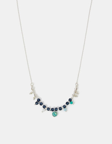 Sterling Silver-Plated Beaded Necklace , , large