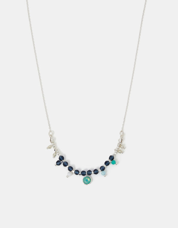 Sterling Silver-Plated Beaded Necklace , , large