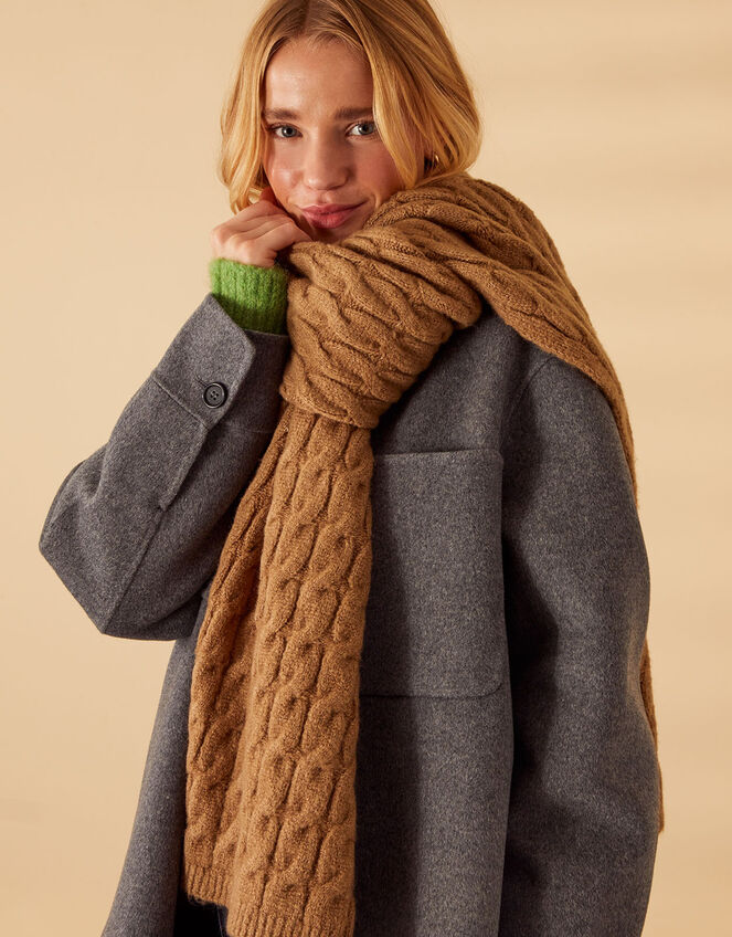 Cable Knit Scarf, , large
