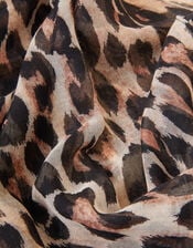 Leopard Print Scarf in Recycled Polyester, , large