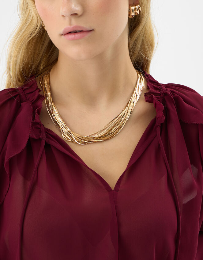 Slinky Layered Collar Necklace, , large