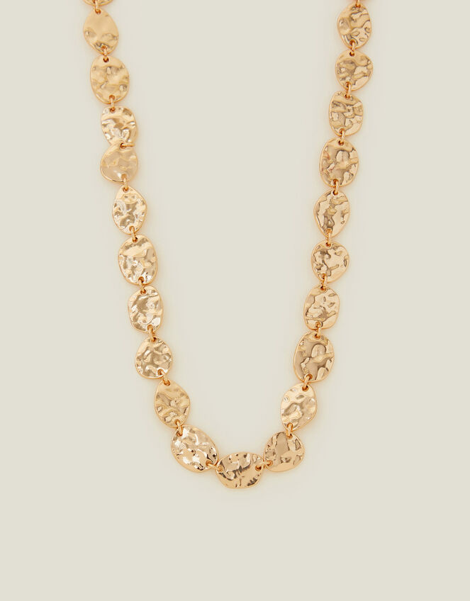 Hammered Disc Necklace, , large