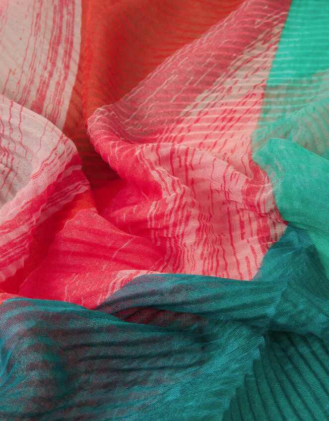 Lightweight Multicolour Pleated Scarf, , large